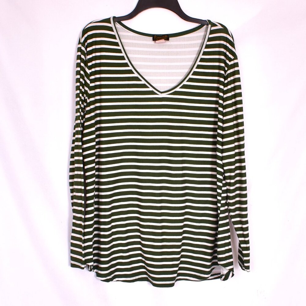 Forbidden Society Women's Striped Tunic V-Neck Size 2X